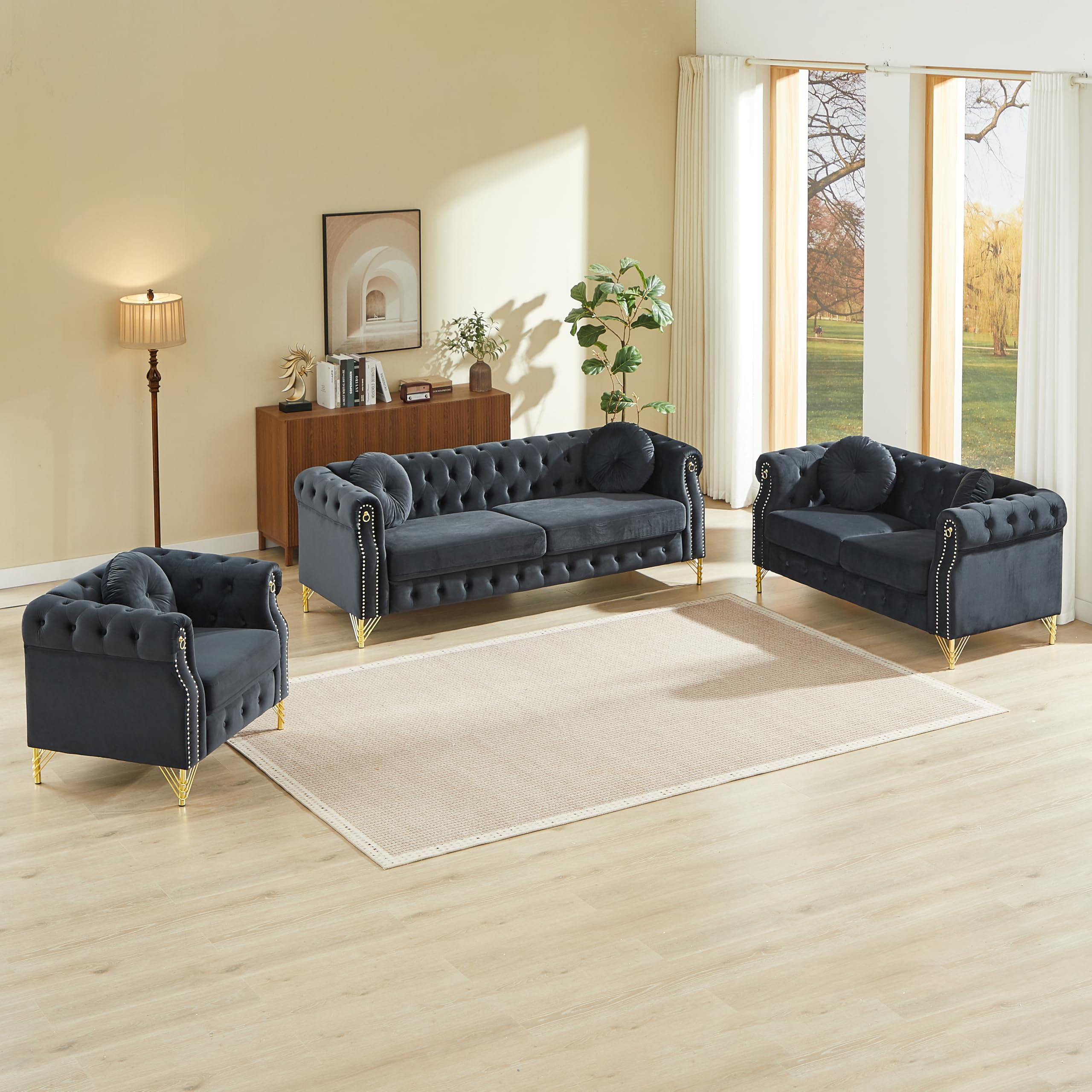 Amazon.com: KEIKI 6 Seat Chesterfield Sofa, Retro Style